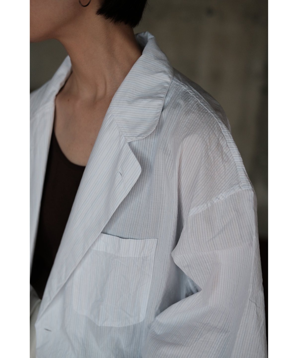 ANSNAM / ビッグパジャケット(Cotton/White Multi Stripes)