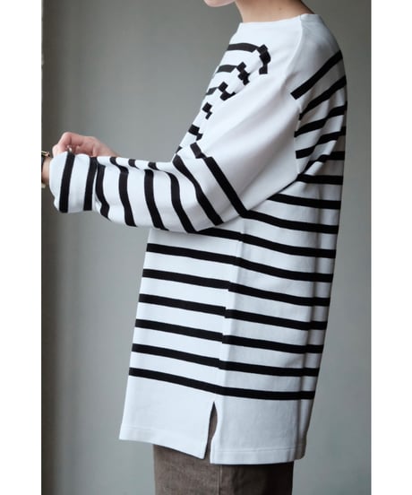 LIFiLL / Cottony Basque BD Shirt (White×Black)