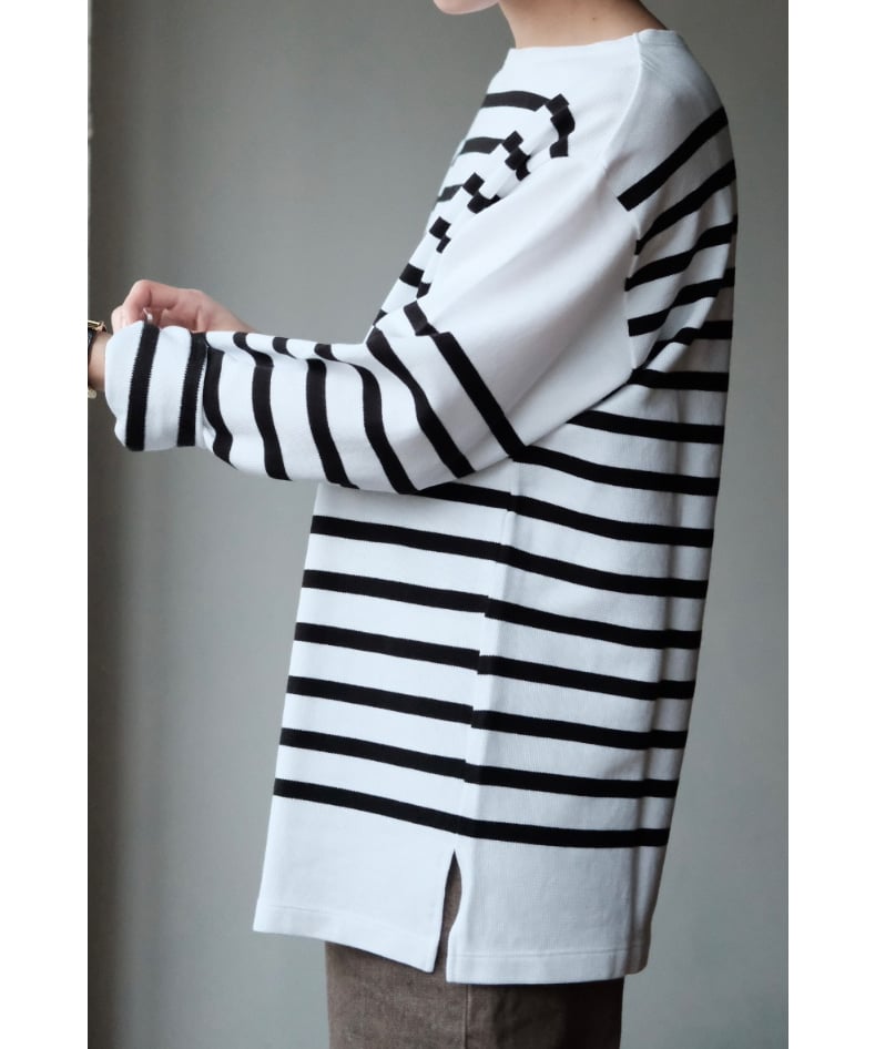 LIFiLL / Cottony Basque BD Shirt (White×Black)