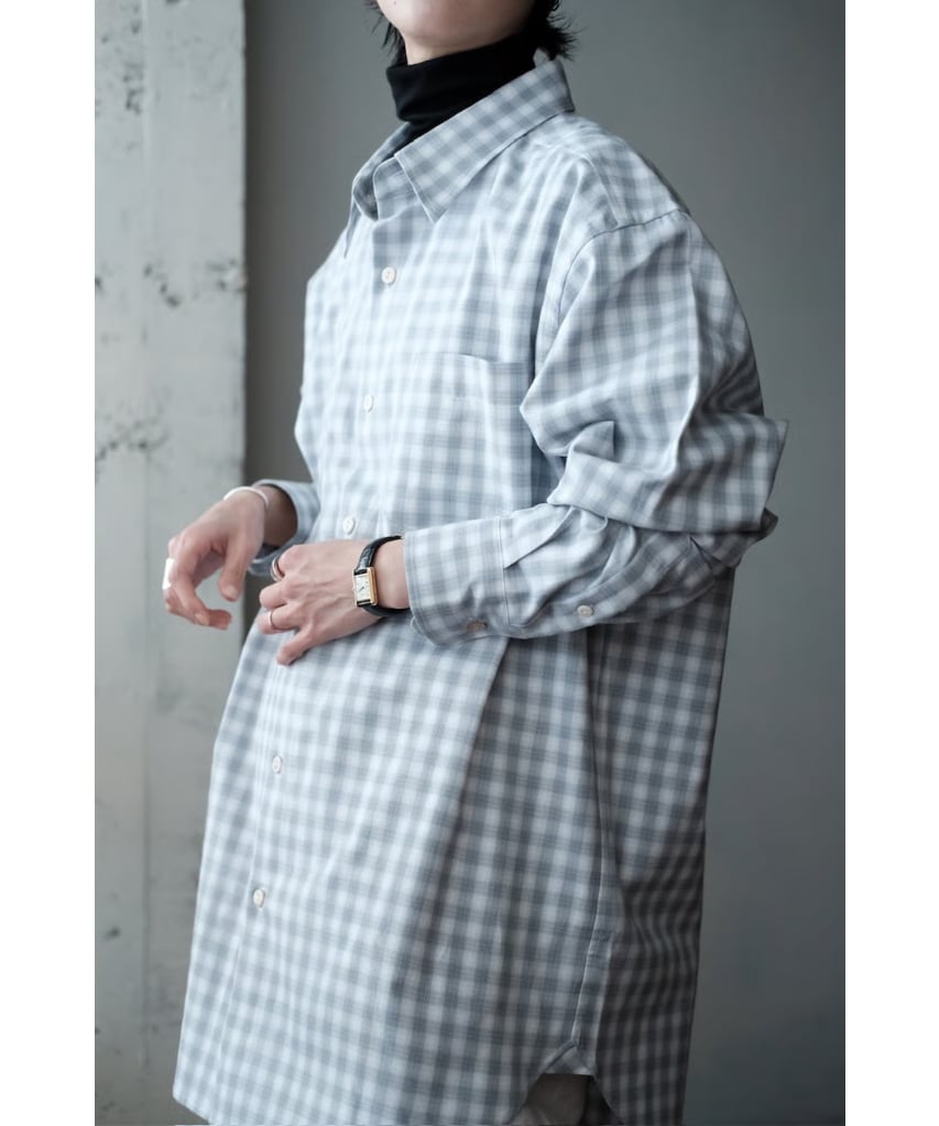 ANSNAM / プレーンシャツ(Grey×White) | PARK