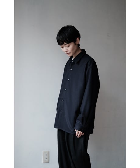 LIFiLL / Woolish Milled Smooth Shirt(Navy)