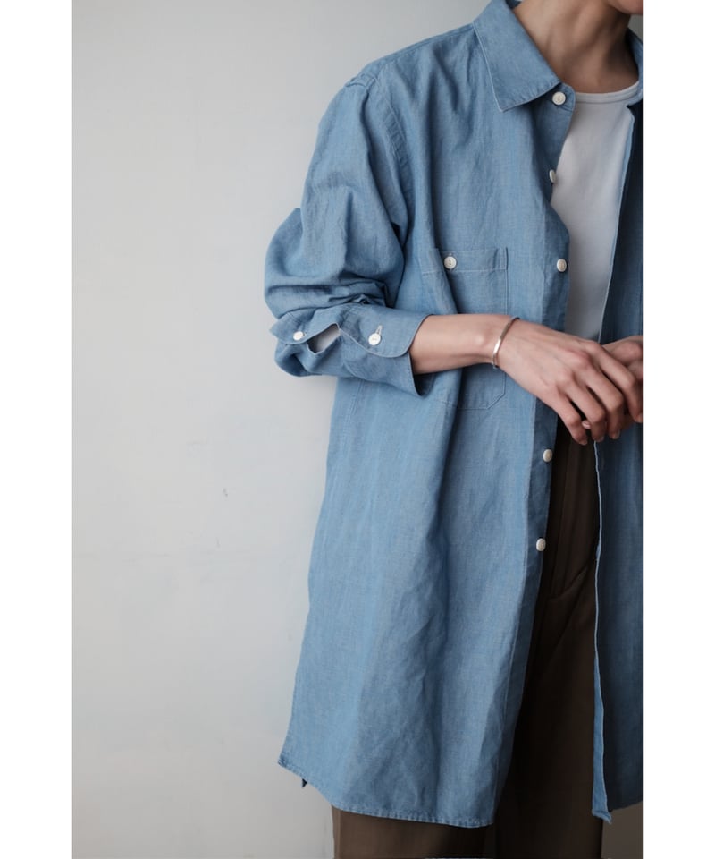 BISOWN / COTTON LINEN CHAMBRAY SHIRTS(LIGHT IND