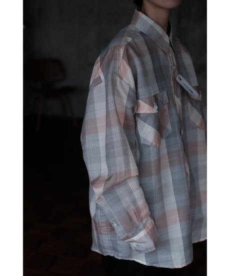 I am dork / Work Shirt(CottonLinen/Pink Check)