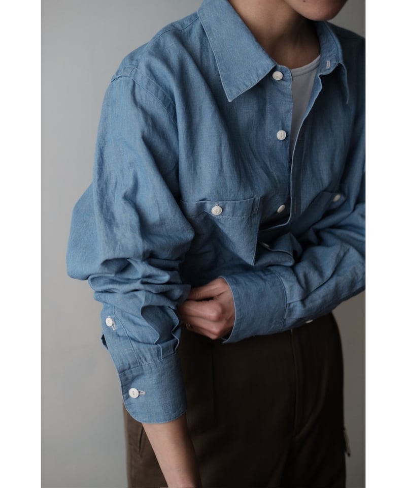 BISOWN / COTTON LINEN CHAMBRAY SHIRTS(LIGHT IND