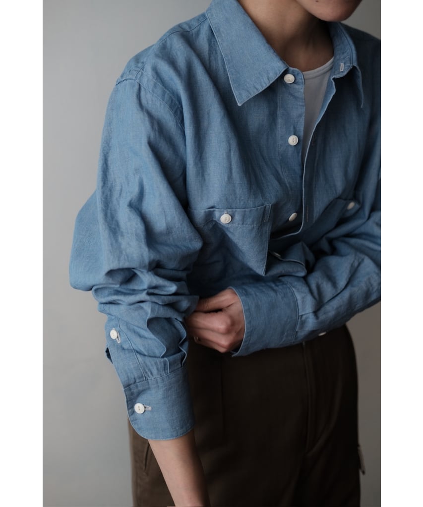 トップス BISOWN 26ss COTTON LINEN CAMBRAY SHIRTS BISOWN / COTTON LINEN CHAMBRAY SHIRTS(LIGHT IND