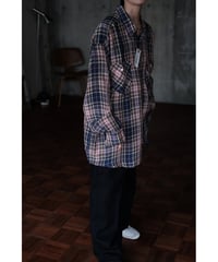 I am dork / Work Shirt(Viscose/Navy×Red Check)