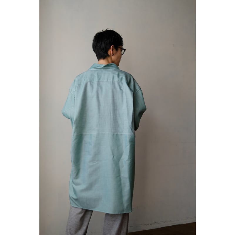 ANSNAM / 牛飼いプルオーバーシャツ Blue Stripe ANSNAM / 牛飼いプルオーバーシャツ(LinenCotton<CARLO RIVA>/B