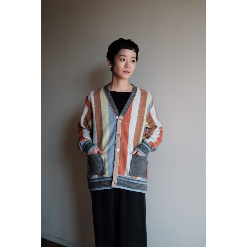 ANSNAM 美品24AW マルチストライプカーディガン