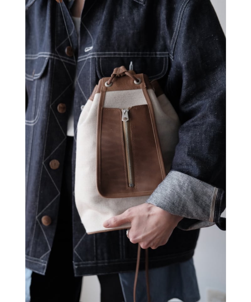 forme / Drawstring Bag(Jute Canvas×Class Brown) forme / Drawstring Bag(Jute Canvas×Class Brown)