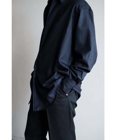 un/unbient / Regular Collar Pullover(Navy Stripe)