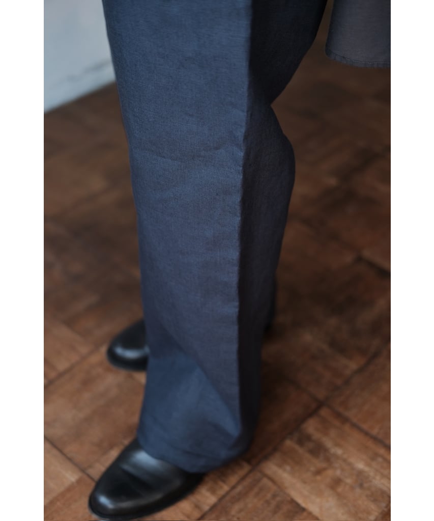 ANSNAM / Lurie Pants(Irish Linen/Dark Navy) | PARK