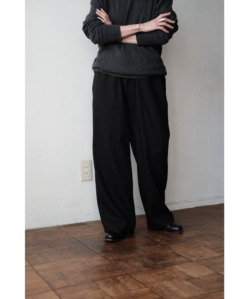 matereal / Silophil Wool Easy Slacks(Black) | PARK