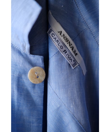 ANSNAM / 牛飼いプルオーバーシャツ(LinenCotton<CARLO RIVA)/Oxford Blue)