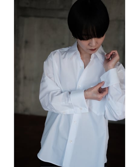 ANSNAM / Double Cuffs Shirt(White)