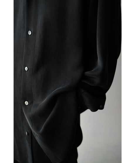 matereal / Cupro Regular Collar Shirt(Black)