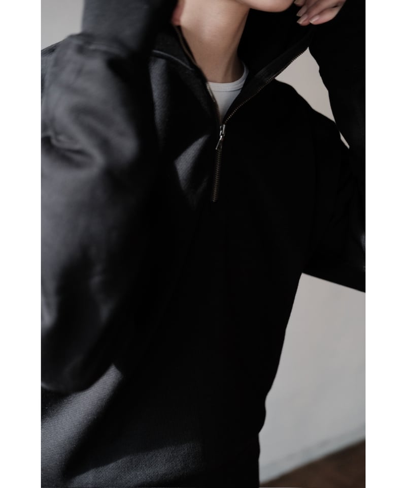 LIFiLL / Cottony Sweat Half Zip Polo(Black) | PARK
