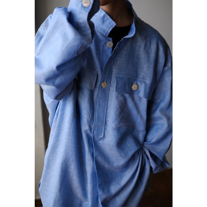 トップス ANSNAM  aoyama CARLO RIVA Big shirt CARLO RIVA 生地 プルオーバービッグシャツ | ブランド古着の