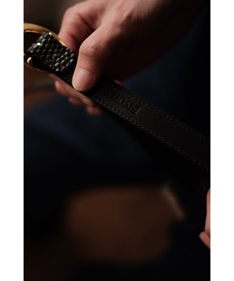 BISOWN / LIZARD OVAL BELT(Black) | PARK