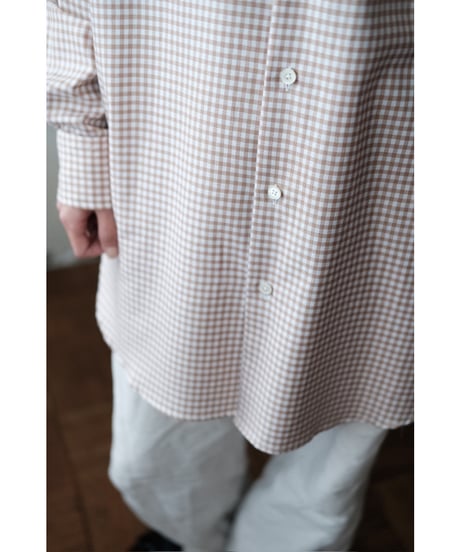ANSNAM / プレーンシャツ(Bonfanti Tessuti / White×Brown Plaid)