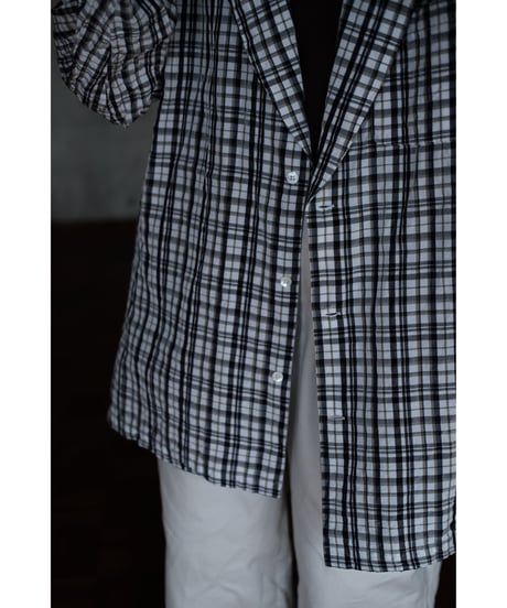 ANSNAM / ビッグパジャケット(LinenNylon/White×Black×Beige×Navy)