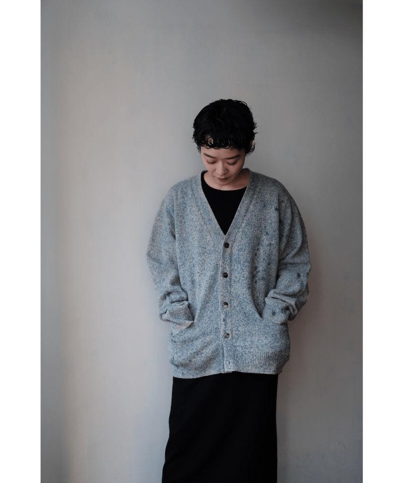 ANSNAM / Sprayed Cardigan(Blue Graybeige) | PARK