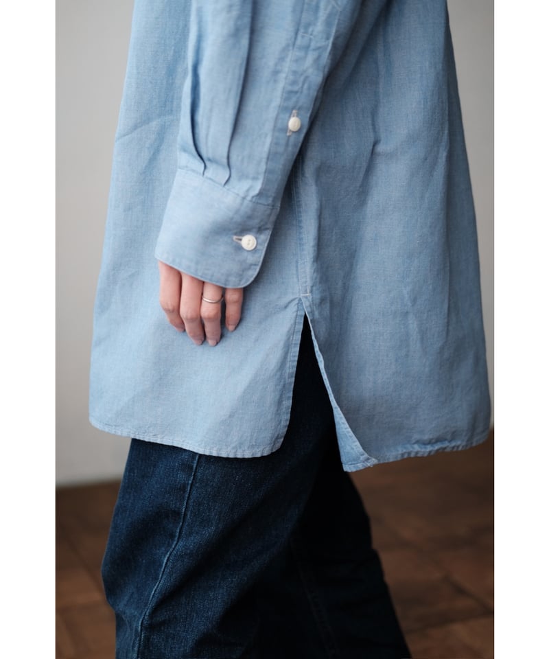BISOWN / COTTON LINEN CHAMBRAY SHIRTS(LIGHT IND
