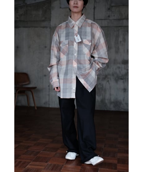 I am dork / Work Shirt(CottonLinen/Pink Check)