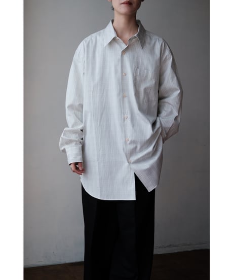 ANSNAM / プレーンシャツ(Cotton/White×Green×Lt.Green Plaid)