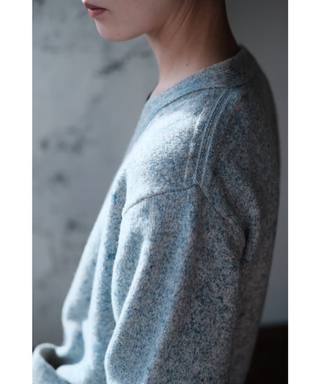 ANSNAM / Sprayed Cardigan(Blue Graybeige)
