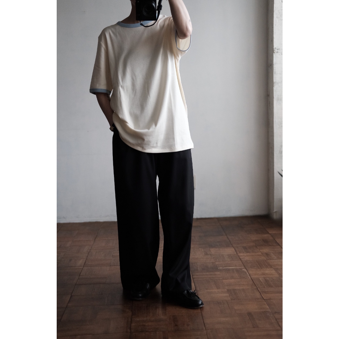 BISOWN (ビソウン) / TRIM TEE WHITE x BROWN 新品未使用