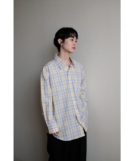 ANSNAM / プレーンシャツ(Bonfanti Tessuti / White×Yellow×Blue Plaid)