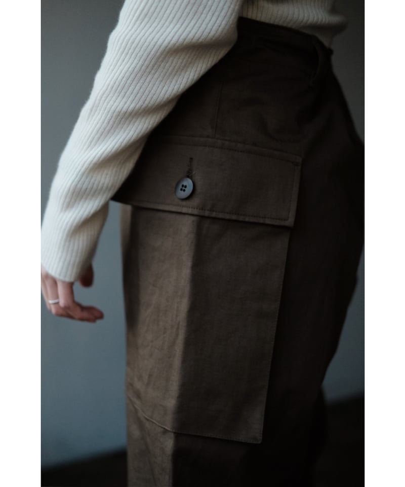 BISOWN / COTTON LINEN M43 TROUSERS(MILITARY GRE