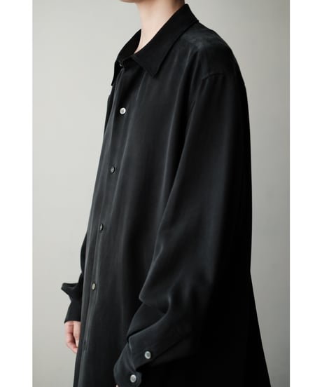 matereal / Cupro Regular Collar Shirt(Black)