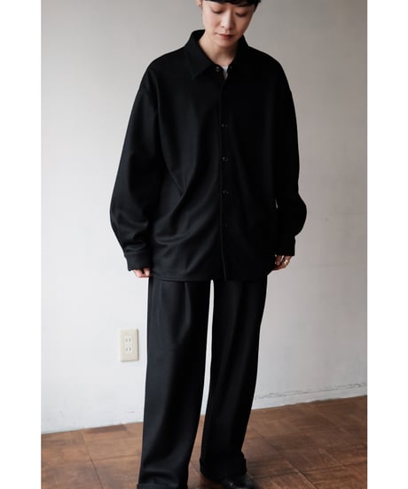LIFiLL / Woolish Milled Smooth Shirt(Black)