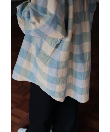 I am dork / Work Shirt(CottonLinen/Green Check)