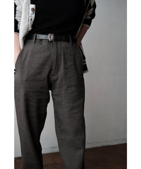 ANSNAM / Lurie Pants(LinenWoolCashmere/Brown mix)