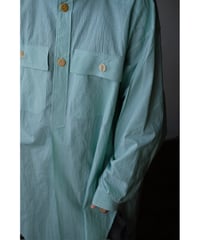 ANSNAM / 牛飼いプルオーバーシャツ(Cotton/Green×White Stripe)