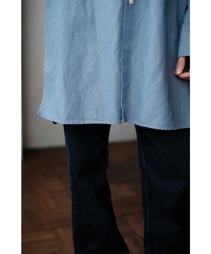 BISOWN / COTTON LINEN CHAMBRAY SHIRTS(LIGHT IND