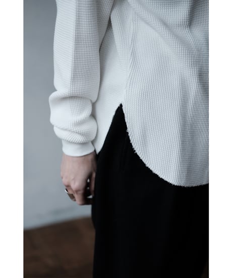 LIFiLL / Cottony Waffle Longsleeve Tee(White)