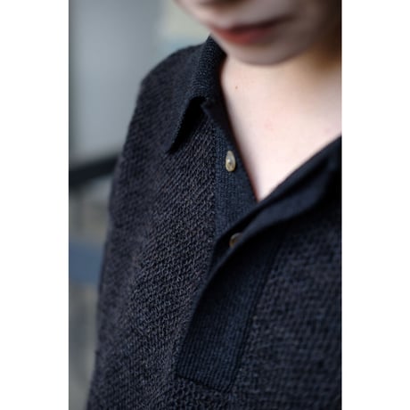 ANSNAM / Knit Polo(Black Brown)