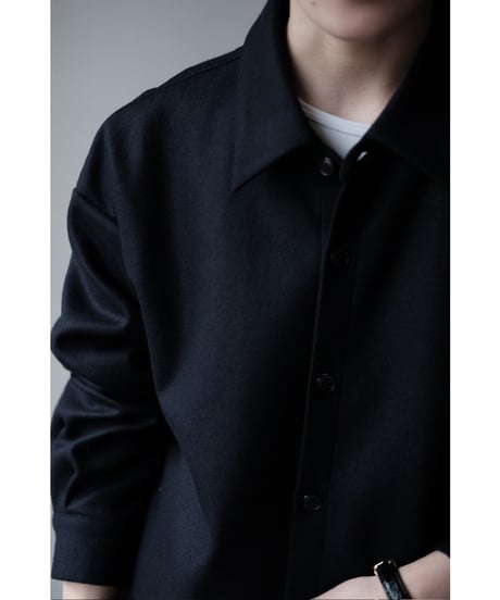 LIFiLL / Woolish Milled Smooth Shirt(Navy)