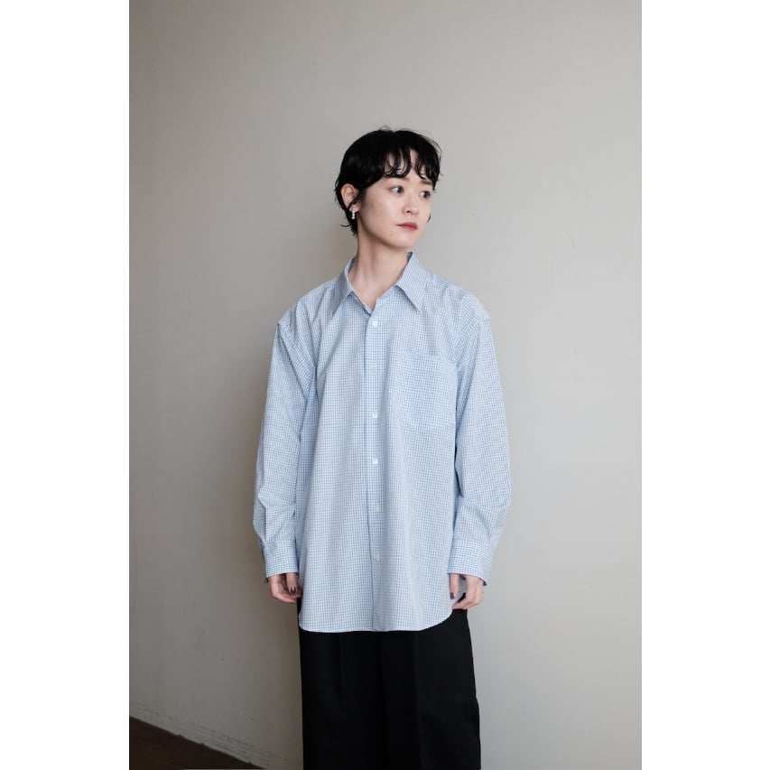 ANSNAM / プレーンシャツ(Bonfanti Tessuti/White×Blue Sm ANSNAM / プレーンシャツ(Bonfanti Tessuti/White×Blue Sm