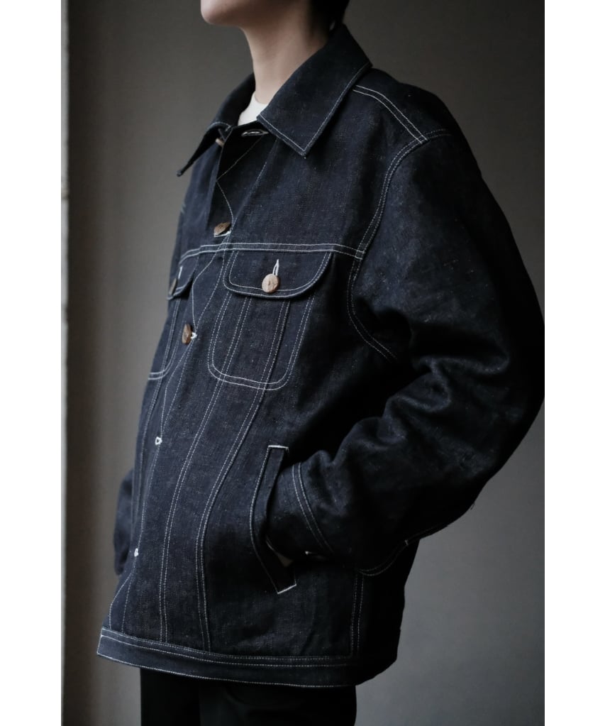 ANSNAM / Gジャン(Linen Denim/Indigo) | PARK