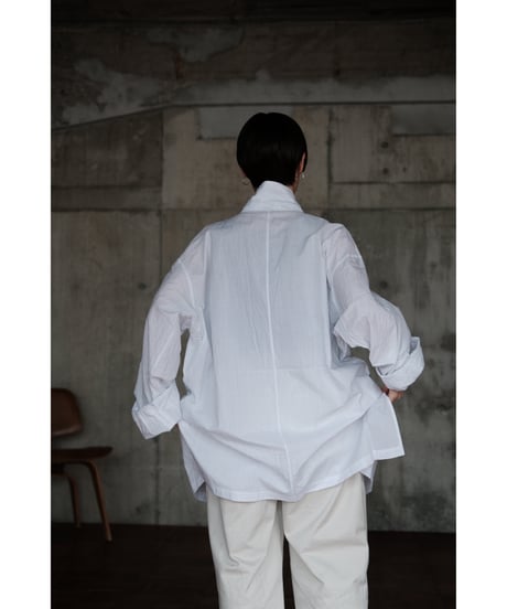 ANSNAM / ビッグパジャケット(Cotton/White Multi Stripes)