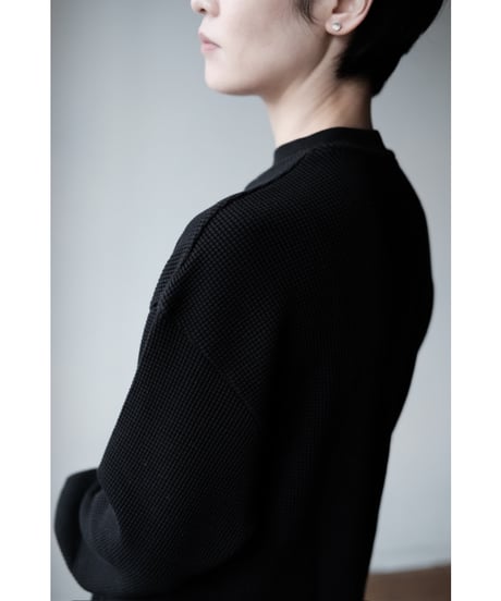 LIFiLL / Cottony Waffle Longsleeve Tee(Black)