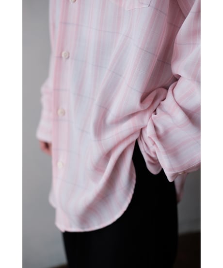 ANSNAM / プレーンシャツ(Cotton/Pink×White×Lt.Blue Plaid)