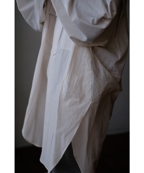 ANSNAM / 牛飼いプルオーバーシャツ(Cotton/Beige×White Stripe)