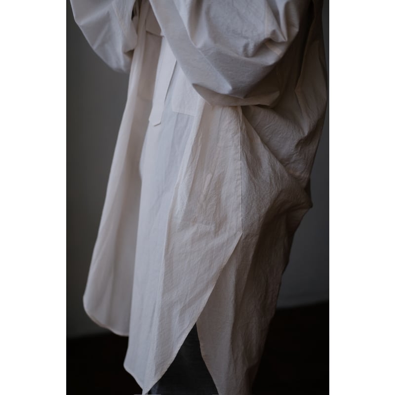 ANSNAM / 牛飼いプルオーバーシャツ(Cotton/Beige×White Stripe