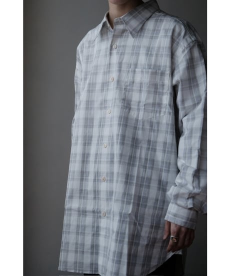 ANSNAM / プレーンシャツ(Cotton/White×Grey×Beige Plaid)