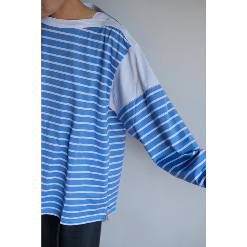 ansnam riverrun ボーダー ensou niceness シャツ ANSNAM / Border 9/10 Sleeve T-Shirt(Blue×White)